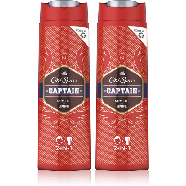 Old Spice Old Spice Captain gel za tuširanje i šampon 2 u 1 2x400 ml
