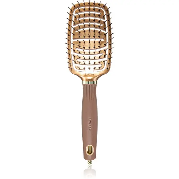 Olivia Garden Olivia Garden Expert Flex ravna četka s najlonskim vlaknama Gold&Brown 1 kom