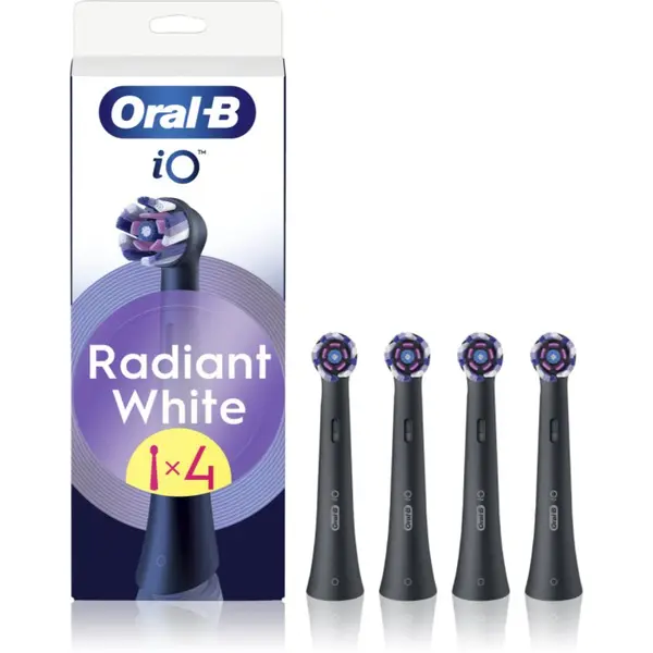 Oral-B Oral-B iO Radiant White zamjenske glave za zubnu četkicu s vlaknima za izbjeljivanje Black 4 kom