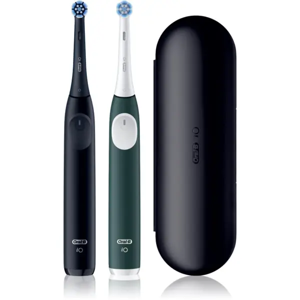 Oral-B Oral-B iO2 Clean & Gentle električna četkica za zube s etuijem DUOPACK Matt Black & Forest Green