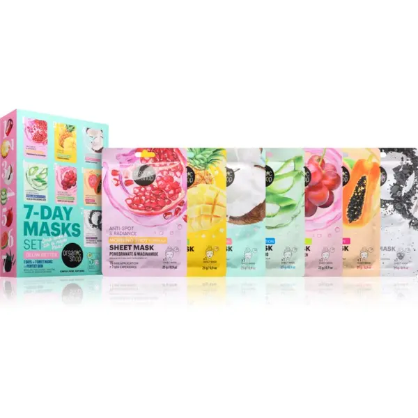Organic Shop Organic Shop 7-Day Masks Set Glow Better set sheet maski
