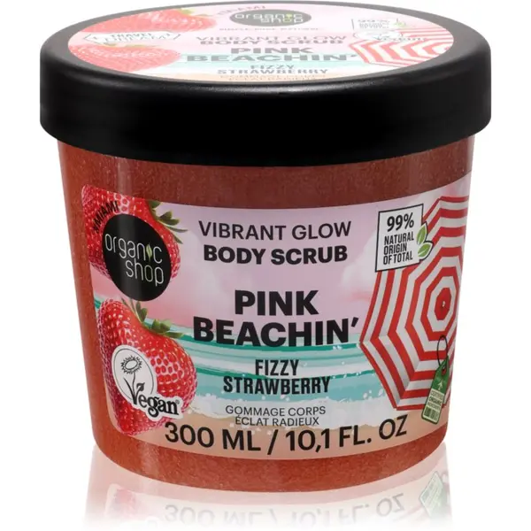 Organic Shop Organic Shop Body Scrub Pink Beachin' posvjetljujući piling za tijelo parfemi Fizzy Strawberry 300 ml