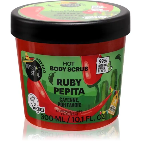 Organic Shop Organic Shop Body Scrub Ruby Pepita piling za tijelo sa zagrijavajućim efektom 300 ml