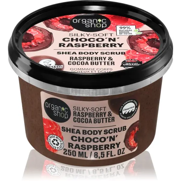 Organic Shop Organic Shop Choco'n'Raspberry nježni piling za tijelo sa shea maslacem 250 ml