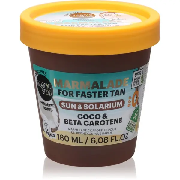Organic Shop Organic Shop Paradise Found Coco & Beta Carothene maslac za tijelo za održavanje preplanulog tena 180 ml