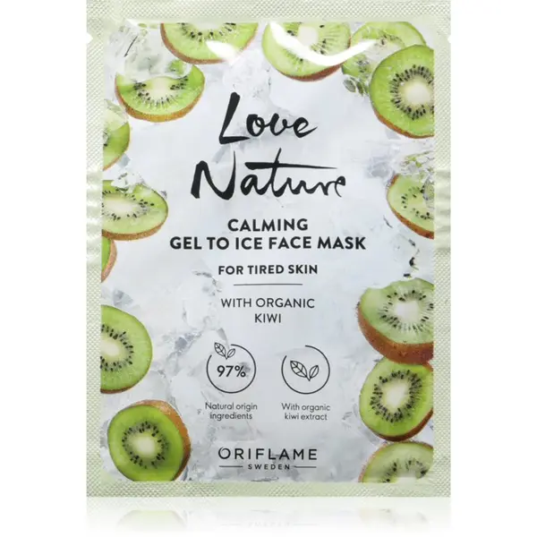 Oriflame Oriflame Love Nature Gel To Ice Organic Kiwi umirujuća maska za lice za umornu kožu lica 10 ml