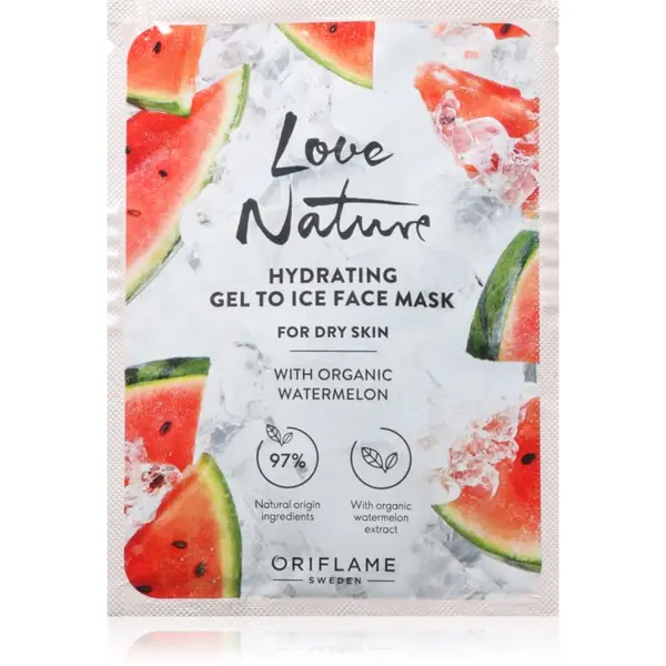 Oriflame Oriflame Love Nature Gel To Ice Organic Watermelon hidratantna maska za lice za suho lice 10 ml