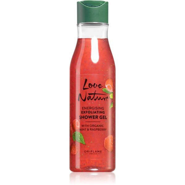 Oriflame Oriflame Love Nature Organic Mint & Raspberry eksfolijacijski gel za tuširanje 250 ml