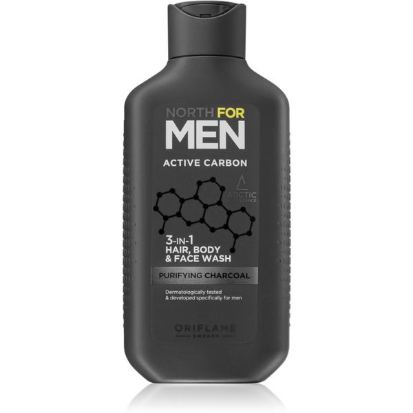 Oriflame Oriflame North for Men Active Carbon osvježavajući gel za tuširanje 3 u 1 250 ml