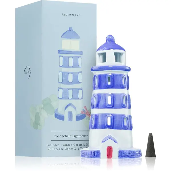 Paddywax Paddywax Painted Ceramic House Connecticut Lighthouse poklon set