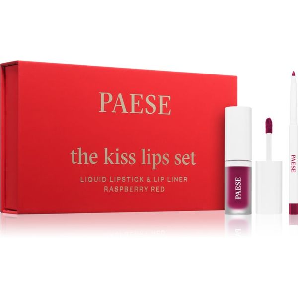 Paese Paese The Kiss Lips Set Raspberry Red poklon set 05 Raspberry Red nijansa
