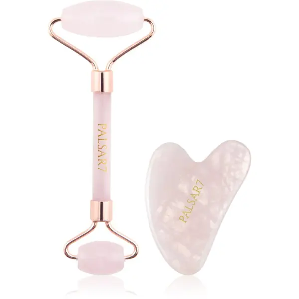 PALSAR7 PALSAR7 Massage Roller and Guasha Rose Quartz valjak za masažu za lice i pomagalo za masažu