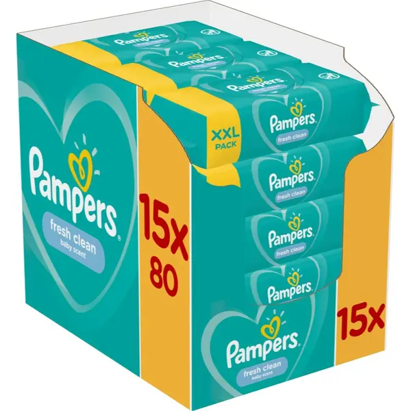 Pampers Pampers Fresh Clean vlažne maramice za djecu za osjetljivu kožu 15x80 kom