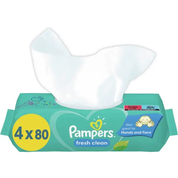 Pampers Pampers Fresh Clean vlažne maramice za djecu za osjetljivu kožu 4x80 kom