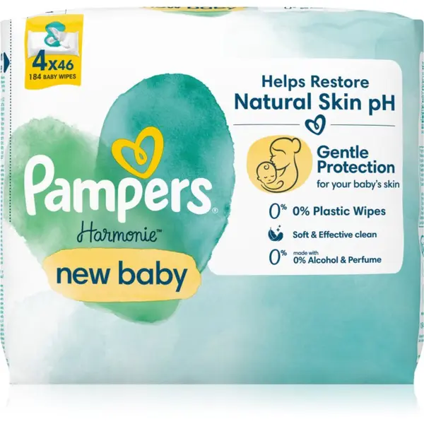 Pampers Pampers Harmonie New Baby vlažne maramice za djecu 4x46 kom