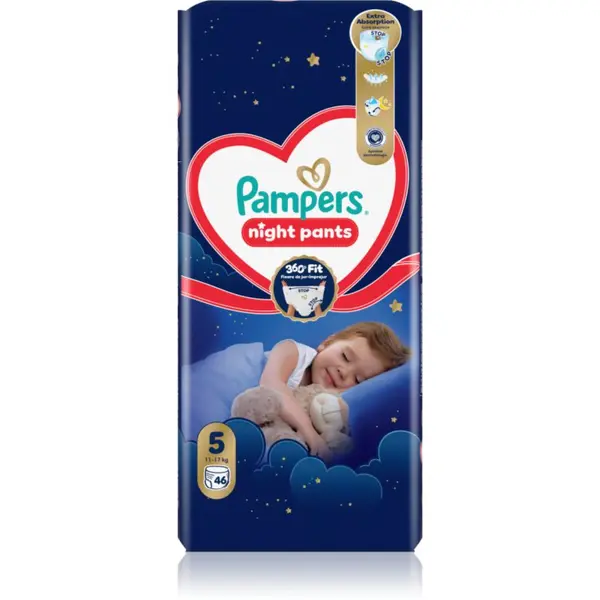 Pampers Pampers Night Pants Size 5 jednokratne pelene-gaćice za noć 11-17 kg 46 kom
