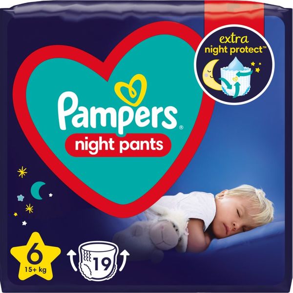 Pampers Pampers Night Pants Size 6 jednokratne pelene-gaćice za noć 15+ kg 19 kom