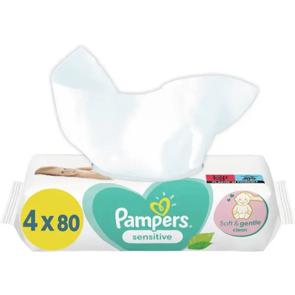 Pampers Pampers Sensitive vlažne maramice za djecu za osjetljivu kožu 4x80 kom
