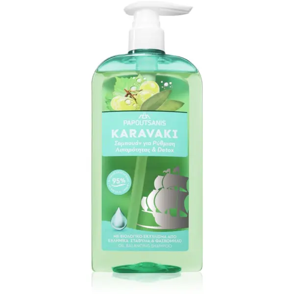 PAPOUTSANIS PAPOUTSANIS Karavaki Control & Detox šampon za masno i suho vlasište 600 ml