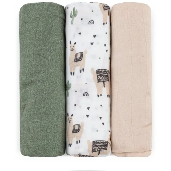Petite&Mars Petite&Mars Moussy platnene pelene Llama Vibes 68 x 68 cm 3 kom