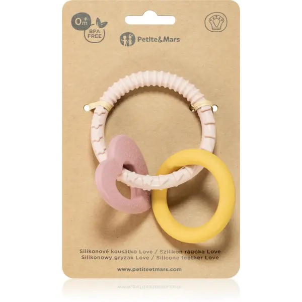 Petite&Mars Petite&Mars Silicone teether grickalica za bebe Love 0 m+ 1 kom