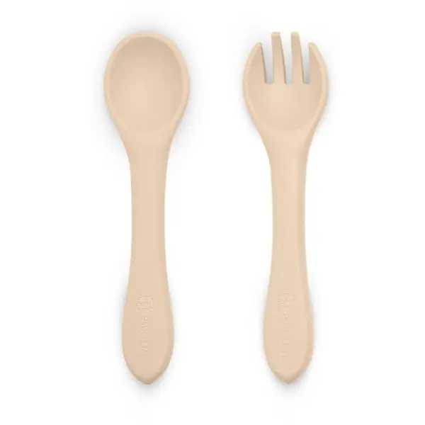 Petite&Mars Petite&Mars Take&Match Silicone Cutlery pribor Desert Sand 6 m+ 2 kom
