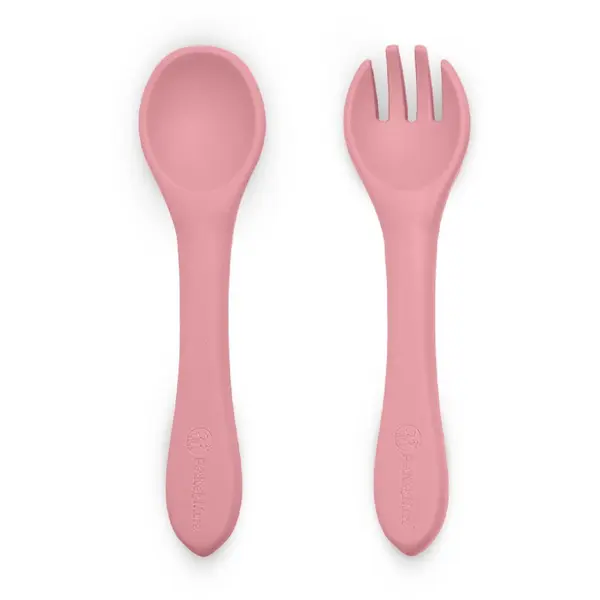 Petite&Mars Petite&Mars Take&Match Silicone Cutlery pribor Dusty Rose 6 m+ 2 kom