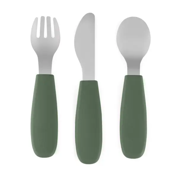Petite&Mars Petite&Mars Take&Match Stainless Steel Cutlery Set pribor za djecu Misty Green 12m+ 3 kom
