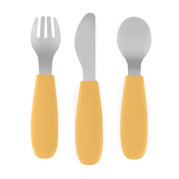 Petite&Mars Petite&Mars Take&Match Stainless Steel Cutlery Set pribor za djecu Ochre 12m+ 3 kom