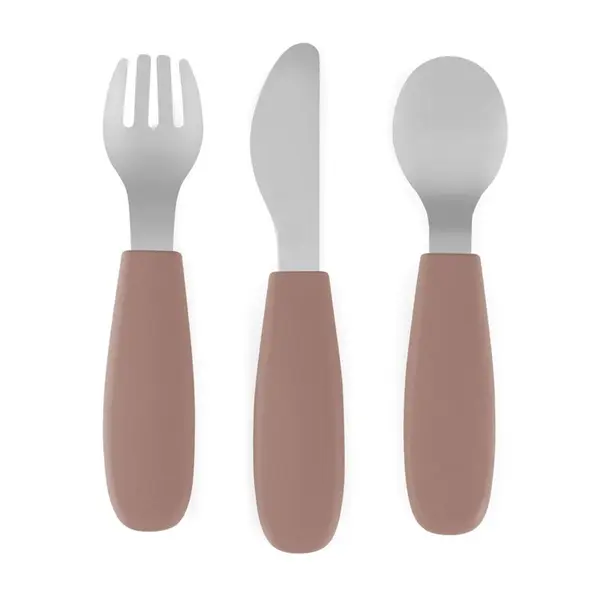 Petite&Mars Petite&Mars Take&Match Stainless Steel Cutlery Set pribor za djecu Velvet Latte 12m+ 3 kom