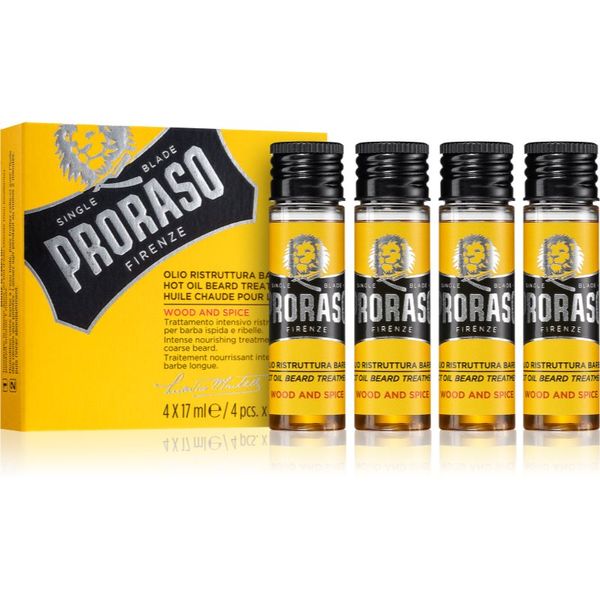 Proraso Proraso Wood and Spice Hot Set intenzivna njega uljem za oštru bradu 4 x 17 ml