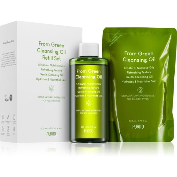 Purito Purito From Green ulje za čišćenje lica + zamjensko punjenje 2x200 ml