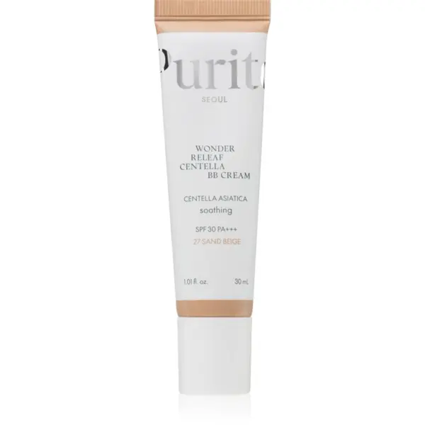 Purito Purito Wonder Releaf Centella BB Cream posvjetljujuća BB krema s umirujućim djelovanjem nijansa 27 Sand Beige 30 ml