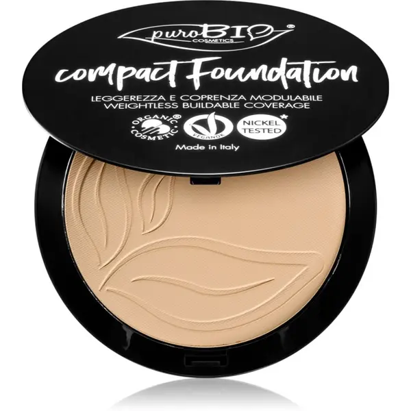puroBIO Cosmetics puroBIO Cosmetics Compact Foundation kompaktni puder u prahu SPF 10 nijansa 01 9 g