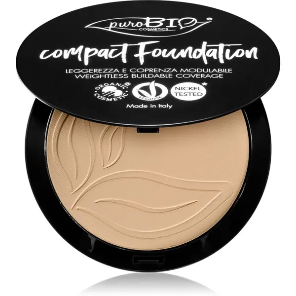 puroBIO Cosmetics puroBIO Cosmetics Compact Foundation kompaktni puder u prahu SPF 10 nijansa 02 9 g