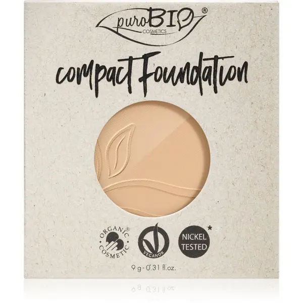 puroBIO Cosmetics puroBIO Cosmetics Compact Foundation kompaktni puder u prahu zamjensko punjenje SPF 10 nijansa 01 9 g