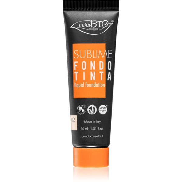 puroBIO Cosmetics puroBIO Cosmetics Sublime Liquid Foundation vodootporni tekući puder nijansa 02 30 ml