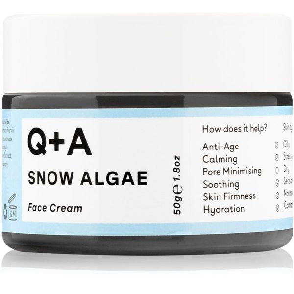 Q+A Q+A Snow Algae hranjiva hidratantna krema za suhu i vrlo suhu osjetljivu kožu lica 50 g