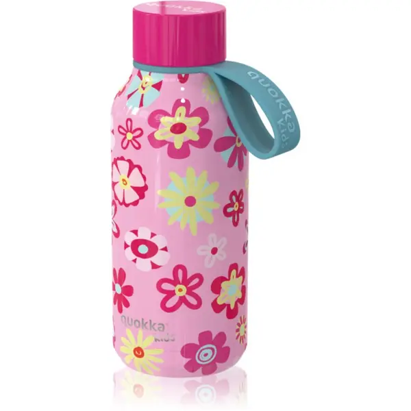 Quokka Quokka Solid Kids termosica s petljom za vješanje Flowers 330 ml