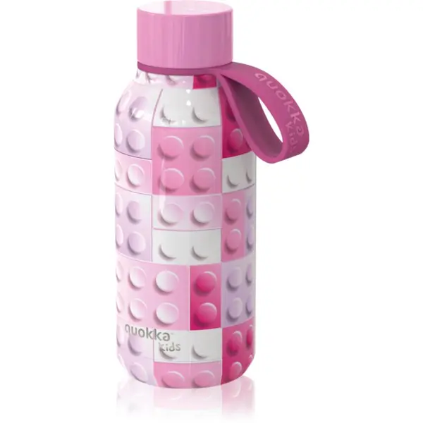 Quokka Quokka Solid Kids termosica s petljom za vješanje Pink Bricks 330 ml