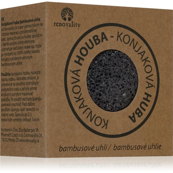 Renovality Renovality Konjac mushroom bamboo charcoal spužvica za čišćenje za problematično lice 7x4 cm