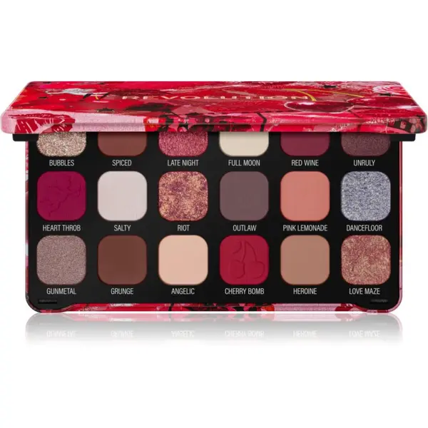 Revolution Revolution Forever Flawless paleta sjenila za oči nijansa Cherry Rebel 18x1.1 g