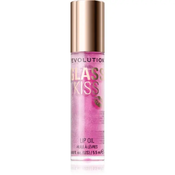 Revolution Revolution Glass Kiss svjetlucavo ulje za usne nijansa Enchanted Purple 5.5 ml