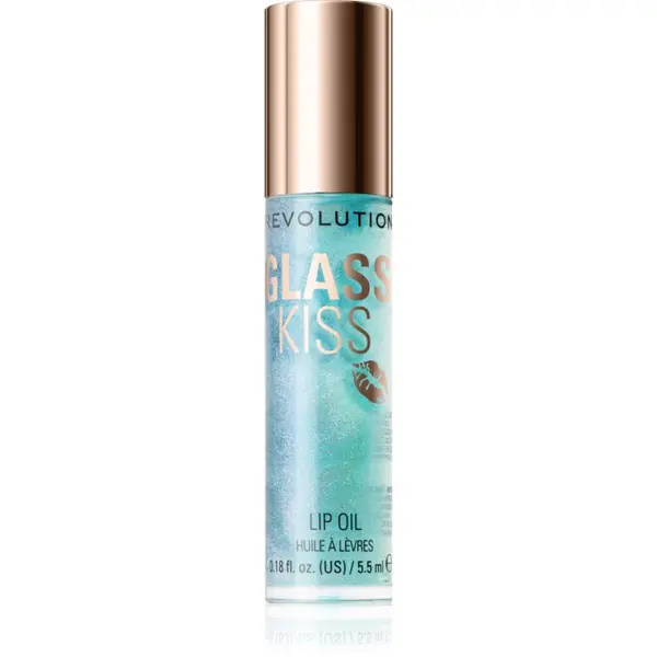 Revolution Revolution Glass Kiss svjetlucavo ulje za usne nijansa Mermaid Blue 5.5 ml
