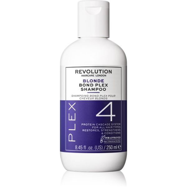 Revolution Haircare Revolution Haircare Plex Blonde No.4 Bond Shampoo šampon za intenzivno jačanje kose za suhu i oštećenu kosu 250 ml