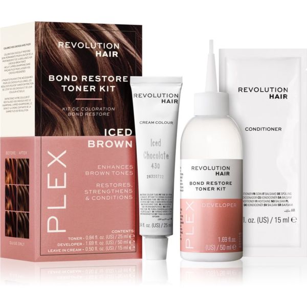 Revolution Haircare Revolution Haircare Plex Bond Restore Kit set za naglašavanje boje kose nijansa Iced Chocolate
