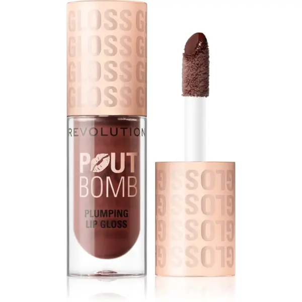 Revolution Revolution Pout Bomb sjajilo za usne s plumping efektom nijansa Espresso Cool Nude 4.6 ml