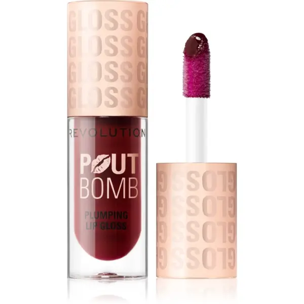 Revolution Revolution Pout Bomb sjajilo za usne s plumping efektom nijansa Jelly Berry Mauve 4.6 ml