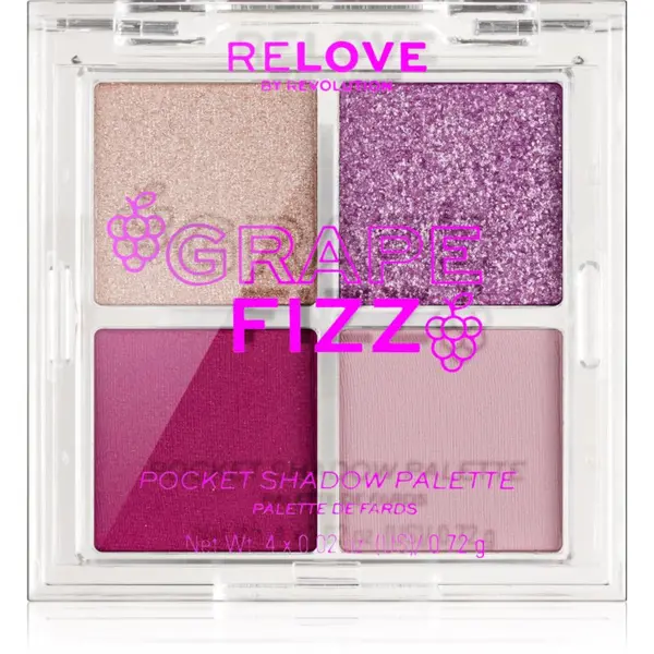 Revolution Relove Revolution Relove Pocket Palette paleta sjenila za oči nijansa Grape Fizz 4x0.72 g