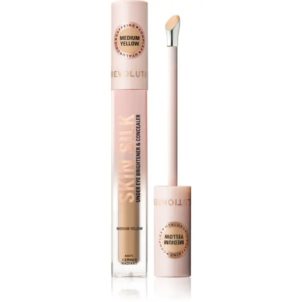 Revolution Revolution Skin Silk Under Eye Brightener & Concealer posvjetljujući korektor nijansa Medium Yellow 4 ml